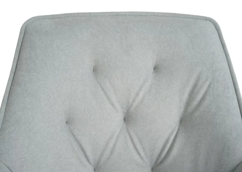 Lot de 2 chaises de salle à manger fauteuils pivotants 180° avec accoudoirs rembourrage épais design moderne tissu gris clair et métal 04_0007375
