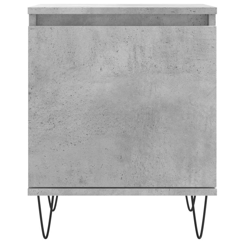 Lot de 2 tables de chevet avec compartiment avec porte 40 x 30 x 50 cm bois d'ingénierie gris et fer DEC035353