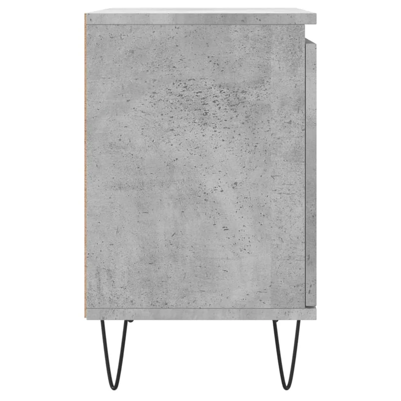 Lot de 2 tables de chevet avec compartiment avec porte 40 x 30 x 50 cm bois d'ingénierie gris et fer DEC035353