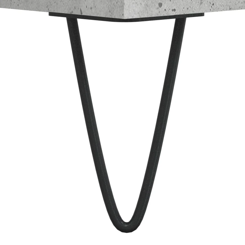 Lot de 2 tables de chevet avec compartiment avec porte 40 x 30 x 50 cm bois d'ingénierie gris et fer DEC035353
