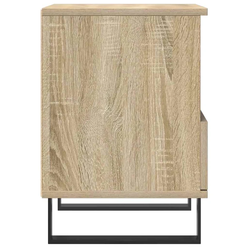 Lot de 2 tables de chevet avec tiroir et compartiment ouvert 40 x 35 x 50 cm bois ingénierie couleur chêne et métal DEC035252