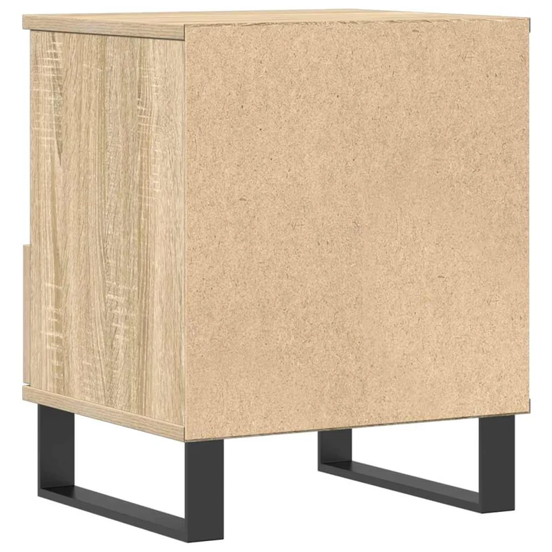 Lot de 2 tables de chevet avec tiroir et compartiment ouvert 40 x 35 x 50 cm bois ingénierie couleur chêne et métal DEC035252
