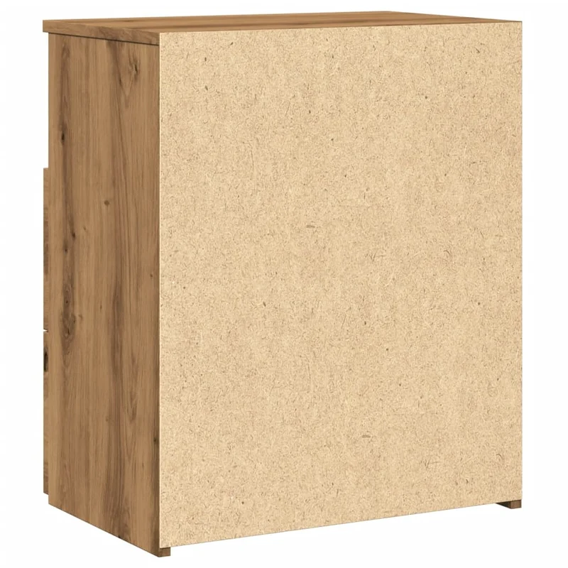 Lot de 2 tables de chevet avec deux tiroirs et compartiment ouvert 50 x 32 x 60 cm bois d'ingénierie couleur chêne DEC035054