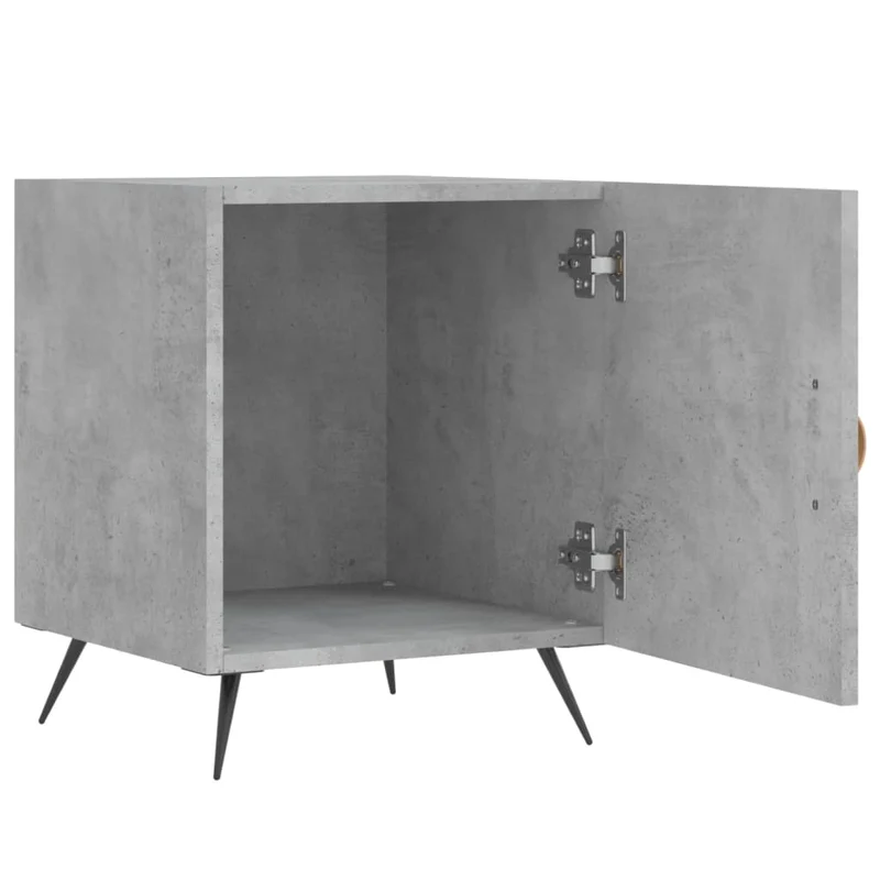 Lot de 2 tables de chevet avec compartiment avec porte 40 x 40 x 50 cm bois d’ingénierie gris DEC035391
