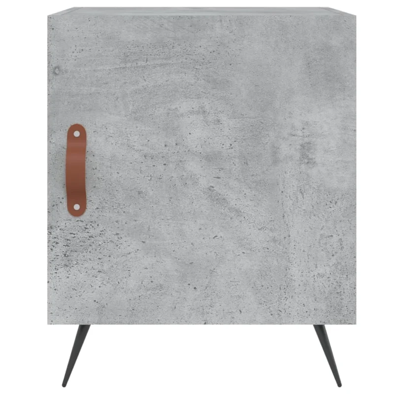Lot de 2 tables de chevet avec compartiment avec porte 40 x 40 x 50 cm bois d’ingénierie gris DEC035391