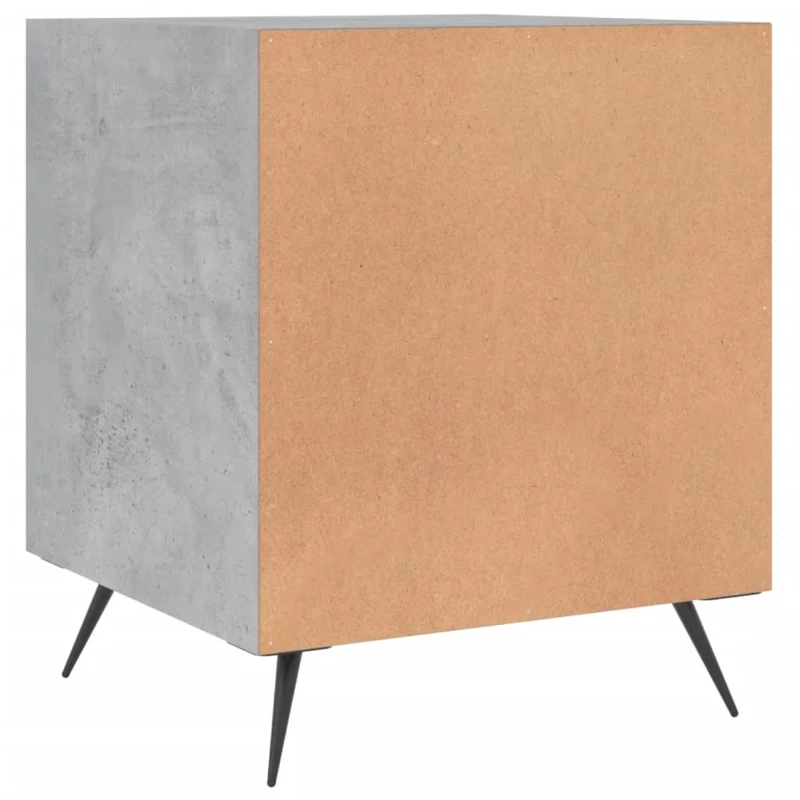 Lot de 2 tables de chevet avec compartiment avec porte 40 x 40 x 50 cm bois d’ingénierie gris DEC035391