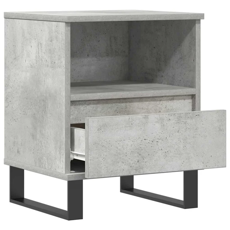 Lot de 2 tables de chevet avec tiroir et compartiment ouvert 40 x 35 x 50 cm bois d’ingénierie gris DEC035376