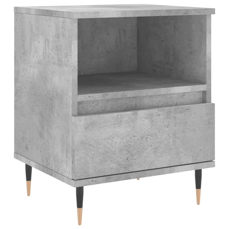 Lot de 2 tables de chevet avec tiroir et compartiment ouvert 40 x 35 x 50 cm bois d’ingénierie gris DEC035375