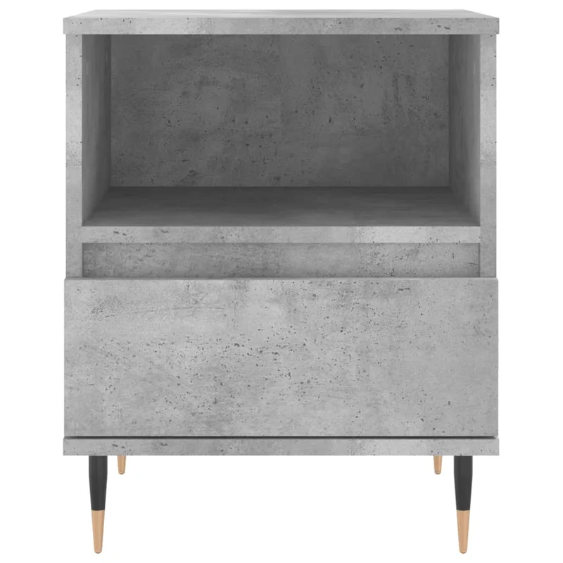 Lot de 2 tables de chevet avec tiroir et compartiment ouvert 40 x 35 x 50 cm bois d’ingénierie gris DEC035375