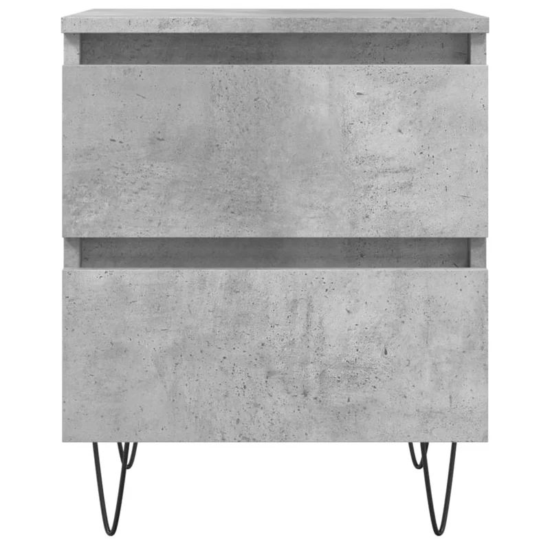 Lot de 2 tables de chevet avec deux tiroirs 40 x 35 x 50 cm bois d’ingénierie gris DEC035370