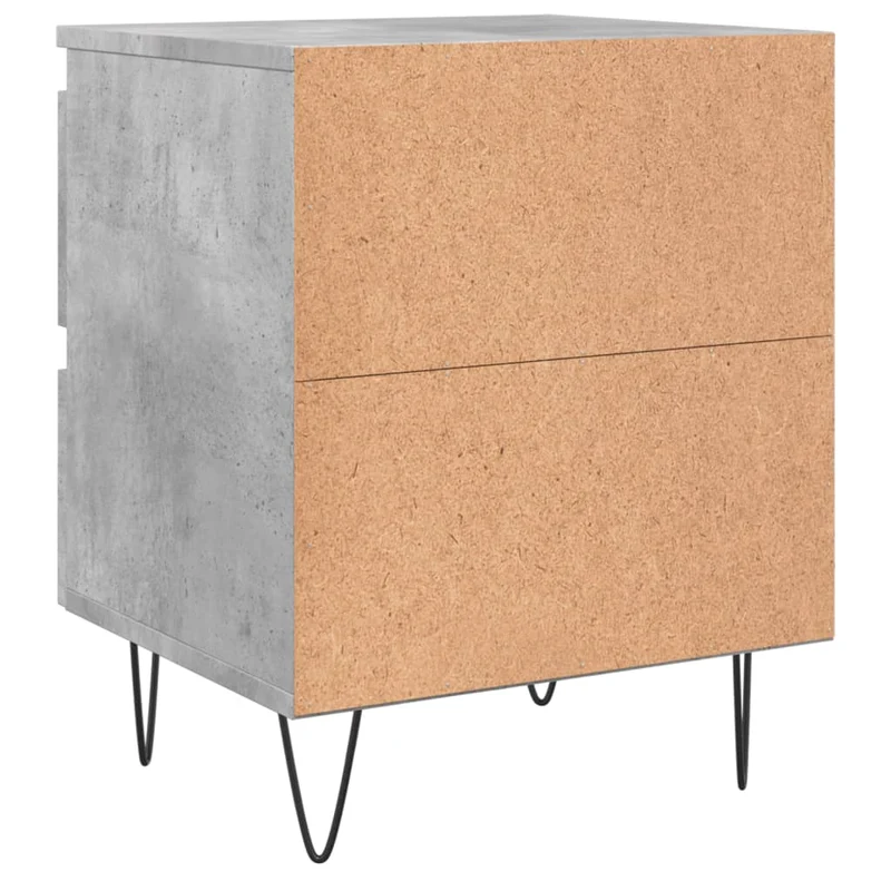 Lot de 2 tables de chevet avec deux tiroirs 40 x 35 x 50 cm bois d’ingénierie gris DEC035370