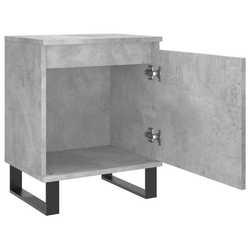 Lot de deux tables de chevet avec compartiment avec porte 40 x 30 x 50 cm bois d'ingénierie gris DEC035356