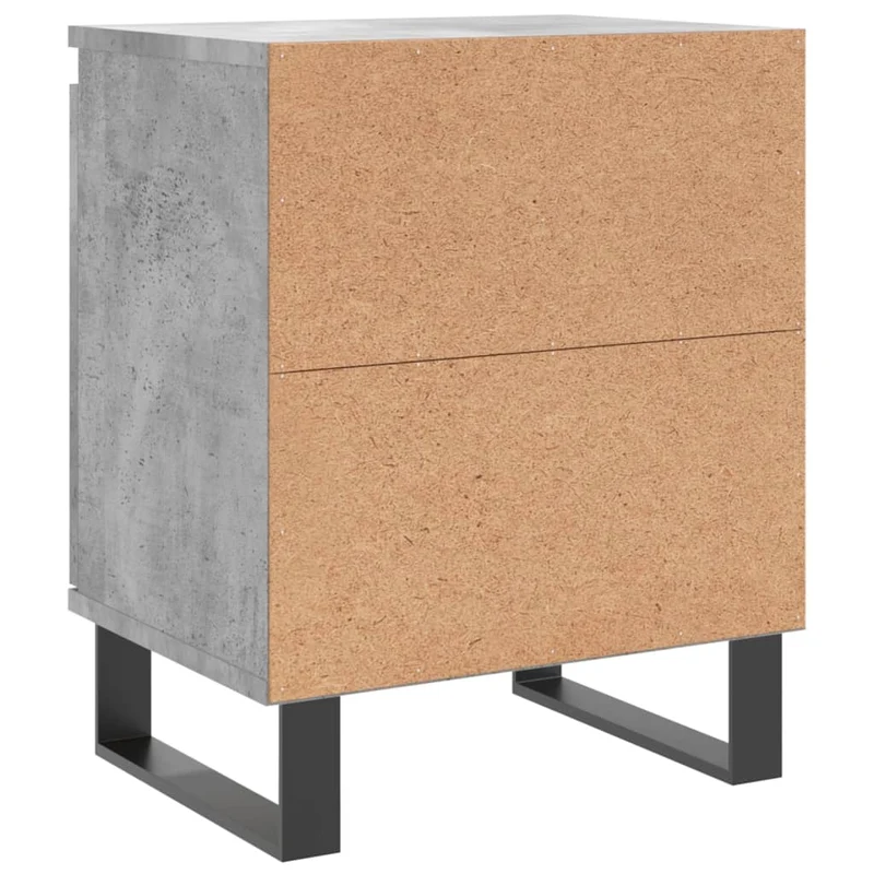 Lot de deux tables de chevet avec compartiment avec porte 40 x 30 x 50 cm bois d'ingénierie gris DEC035356