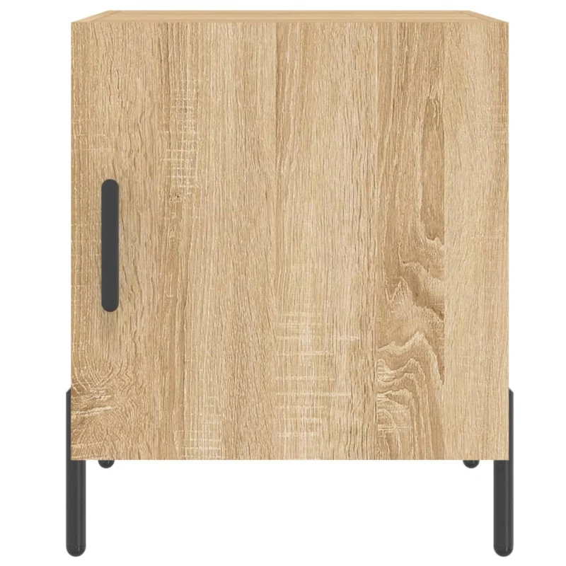Lot de 2 tables de chevet avec compartiment avec porte 40 x 40 x 50 cm bois ingénierie couleur chêne et fer DEC035274