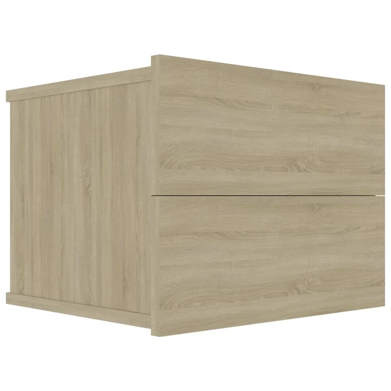 Lot de 2 tables de chevet murales avec tiroirs 40 x 30 x 30 cm en bois d'ingénierie couleur chêne DEC035227
