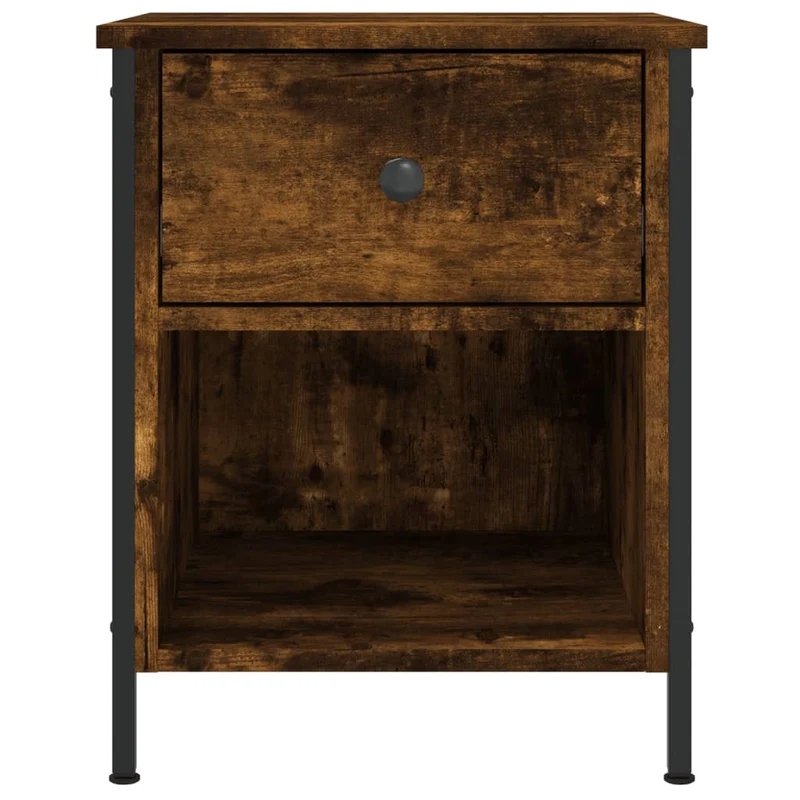 Lot de 2 tables de chevet avec tiroir et compartiment ouvert 40 x 42 x 50 cm bois ingénierie marron DEC035130
