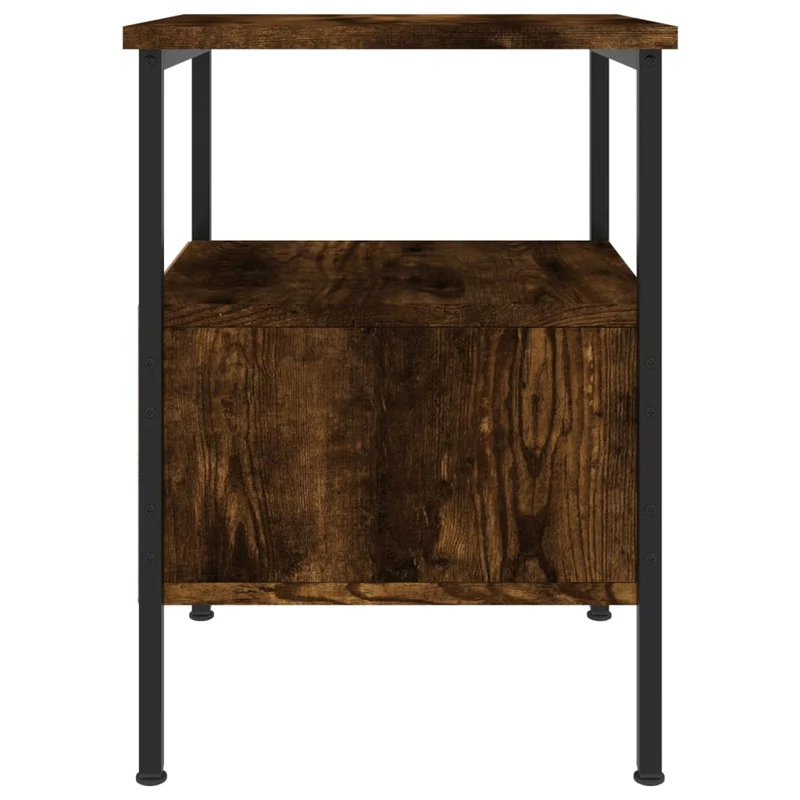 Lot de 2 tables de chevet avec tiroir et étagère 34 x 36 x 50 cm bois ingénierie marron et fer DEC035064