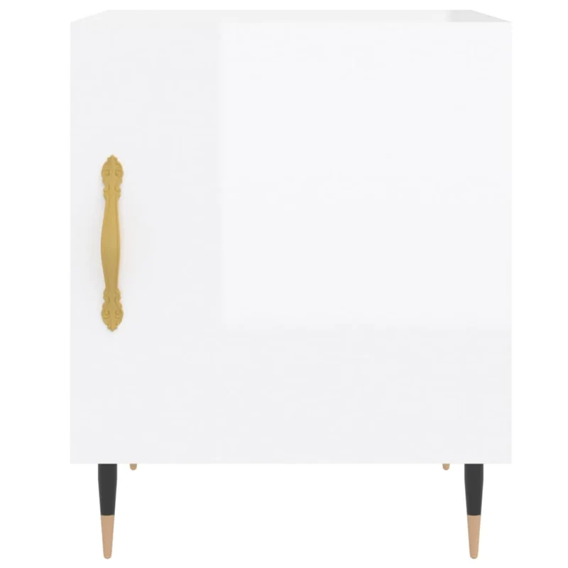 Lot de 2 tables de chevet avec compartiment avec porte 40 x 40 x 50 cm bois d'ingénierie blanc DEC035025