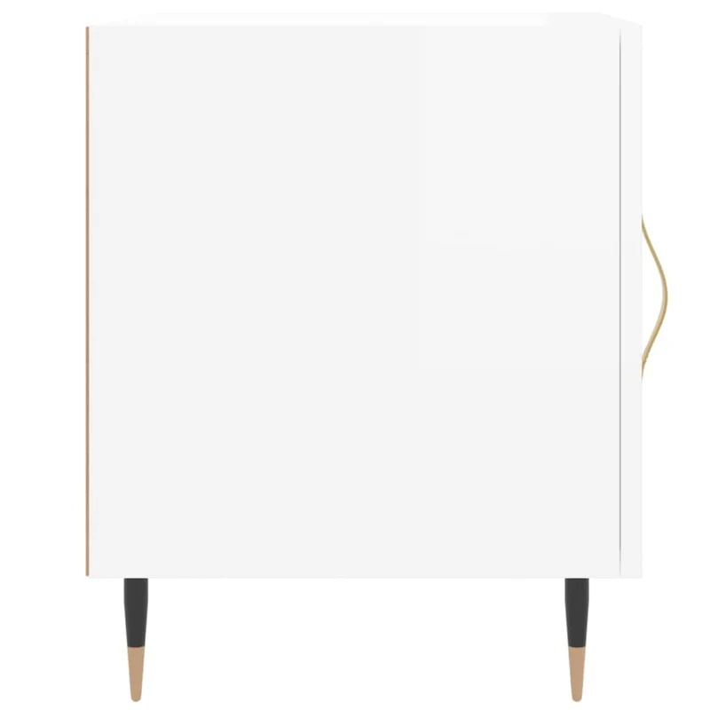 Lot de 2 tables de chevet avec compartiment avec porte 40 x 40 x 50 cm bois d'ingénierie blanc DEC035025