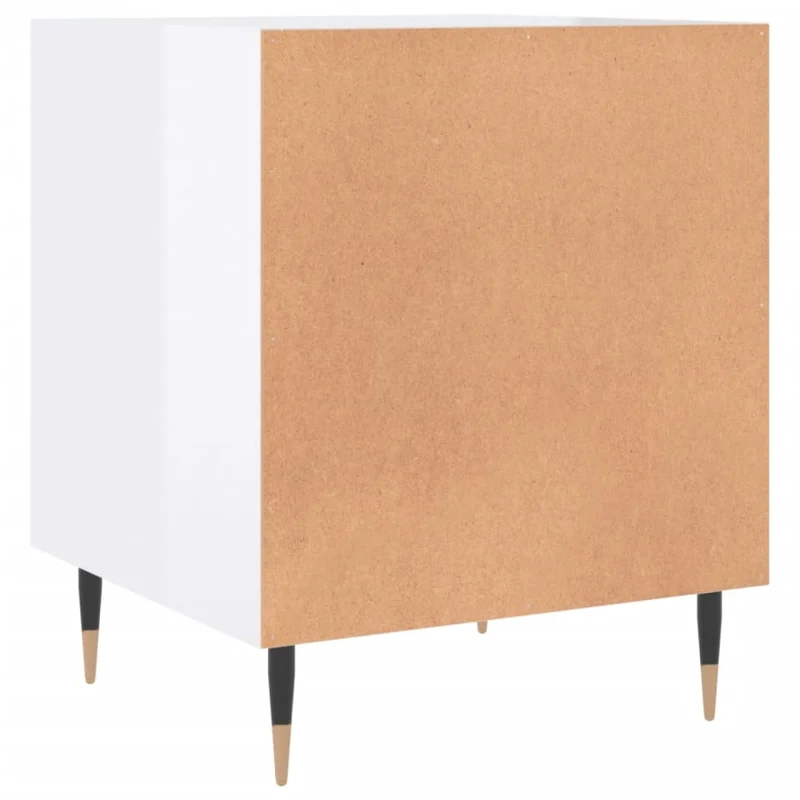 Lot de 2 tables de chevet avec compartiment avec porte 40 x 40 x 50 cm bois d'ingénierie blanc DEC035025