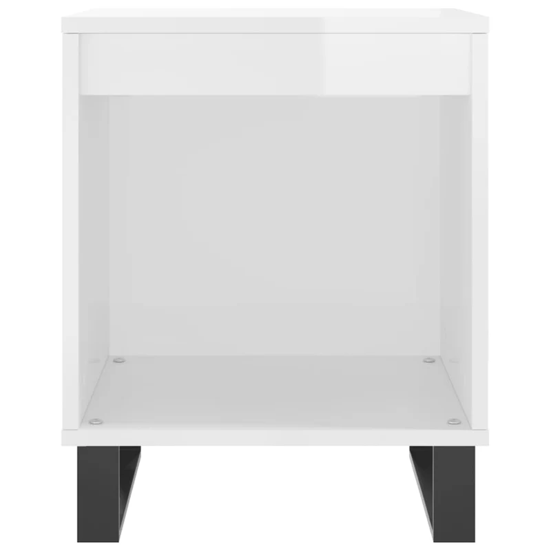 Lot de 2 tables de chevet avec compartiment ouvert 40 x 35 x 50 cm bois d'ingénierie blanc et métal DEC035017