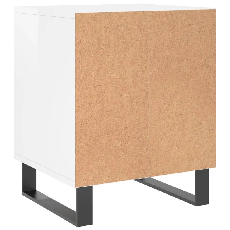 Lot de 2 tables de chevet avec compartiment ouvert 40 x 35 x 50 cm bois d'ingénierie blanc et métal DEC035017