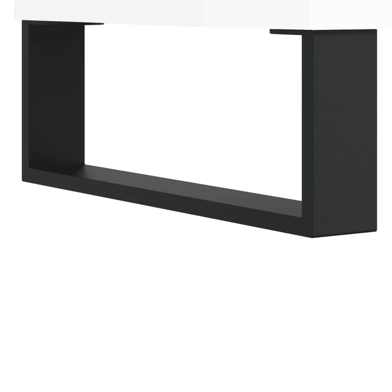 Lot de 2 tables de chevet avec compartiment ouvert 40 x 35 x 50 cm bois d'ingénierie blanc et métal DEC035017