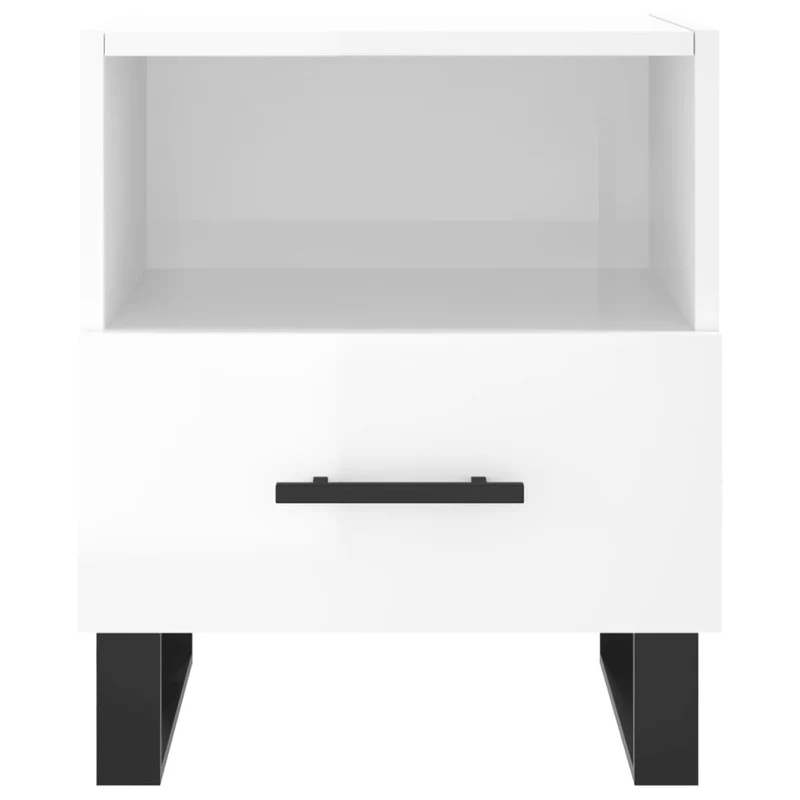 Lot de 2 tables de chevet avec tiroir et compartiment ouvert 40 x 35 x 47,5 cm bois d'ingénierie blanc DEC035001