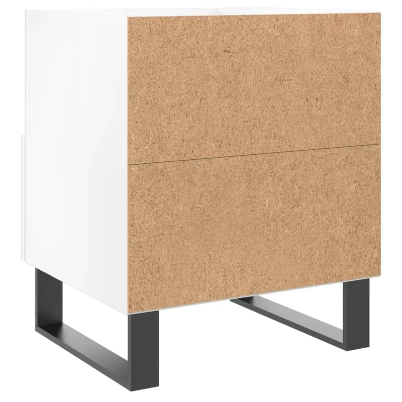 Lot de 2 tables de chevet avec tiroir et compartiment ouvert 40 x 35 x 47,5 cm bois d'ingénierie blanc DEC035001