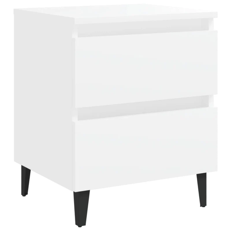 Lot de 2 tables de chevet avec tiroirs 40 x 35 x 50 cm bois d'ingénierie blanc DEC034929