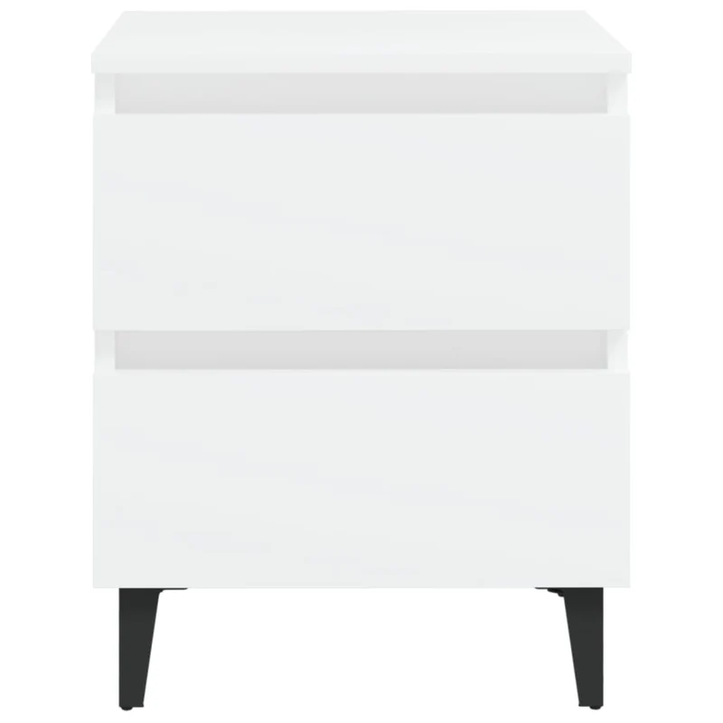 Lot de 2 tables de chevet avec tiroirs 40 x 35 x 50 cm bois d'ingénierie blanc DEC034929