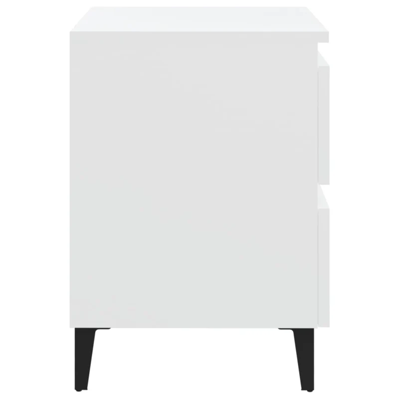 Lot de 2 tables de chevet avec tiroirs 40 x 35 x 50 cm bois d'ingénierie blanc DEC034929