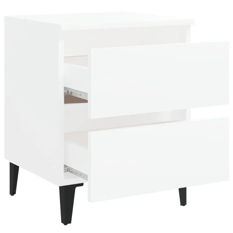 Lot de 2 tables de chevet avec tiroirs 40 x 35 x 50 cm bois d'ingénierie blanc DEC034929