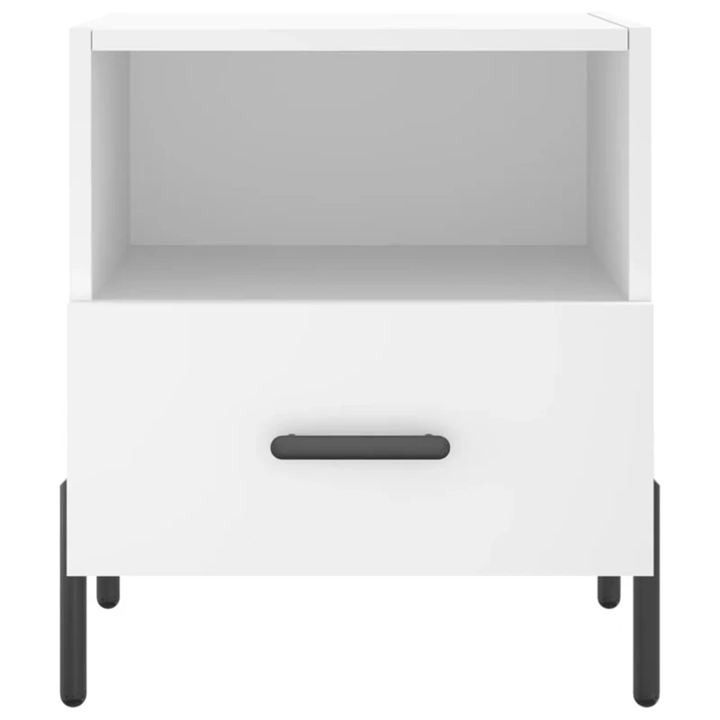 Lot de 2 tables de chevet avec tiroir et compartiment ouvert 40 x 35 x 47,5 cm bois d’ingénierie blanc DEC034914