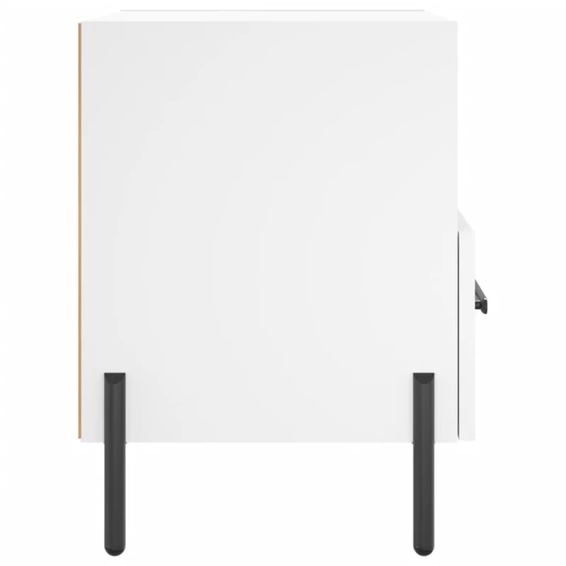 Lot de 2 tables de chevet avec tiroir et compartiment ouvert 40 x 35 x 47,5 cm bois d’ingénierie blanc DEC034914