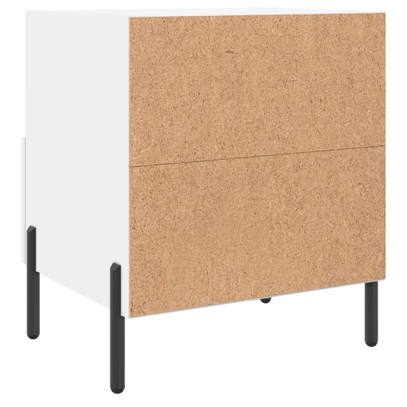 Lot de 2 tables de chevet avec tiroir et compartiment ouvert 40 x 35 x 47,5 cm bois d’ingénierie blanc DEC034914
