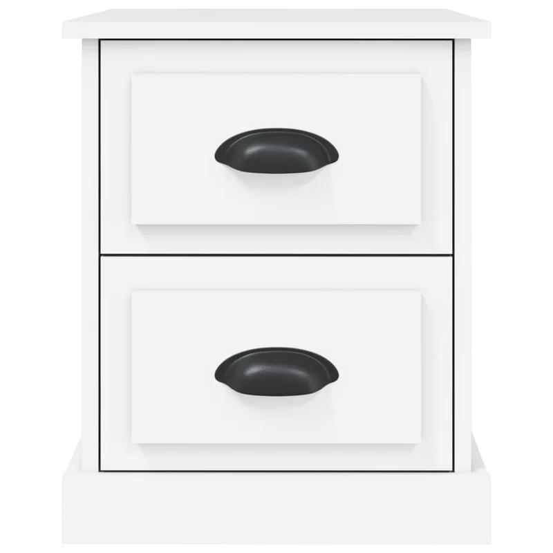 Lot de 2 tables de chevet avec tiroirs 39 x 39 x 47,5 cm bois d'ingénierie blanc DEC034879