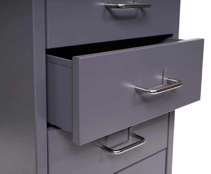 Caisson à tiroirs armoire de bureau 48x28x41 cm 4 tiroirs en acier gris foncé 04_0008262