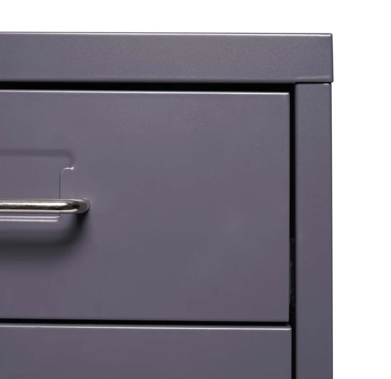 Caisson à tiroirs armoire de bureau 48x28x41 cm 4 tiroirs en acier gris foncé 04_0008262