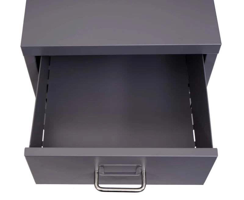Caisson à tiroirs armoire de bureau 48x28x41 cm 4 tiroirs en acier gris foncé 04_0008262