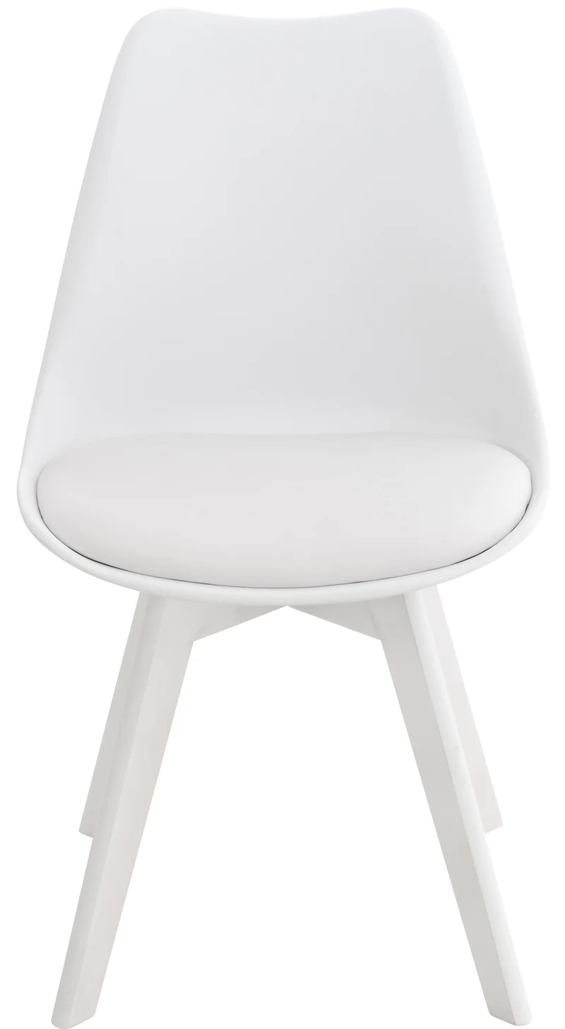 Lot de 4 chaises de salle à manger cuisine design moderne synthétique blanc 10_0001383