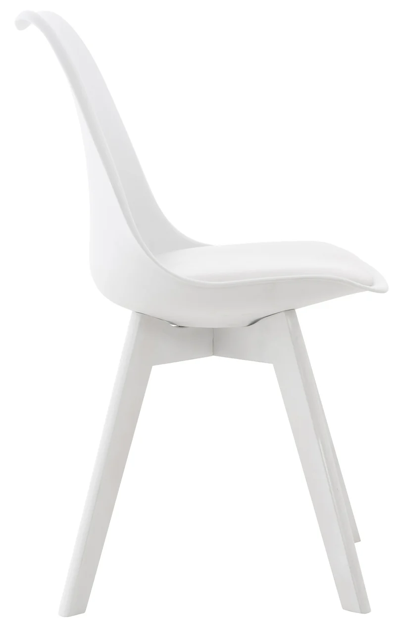 Lot de 4 chaises de salle à manger cuisine design moderne synthétique blanc 10_0001383