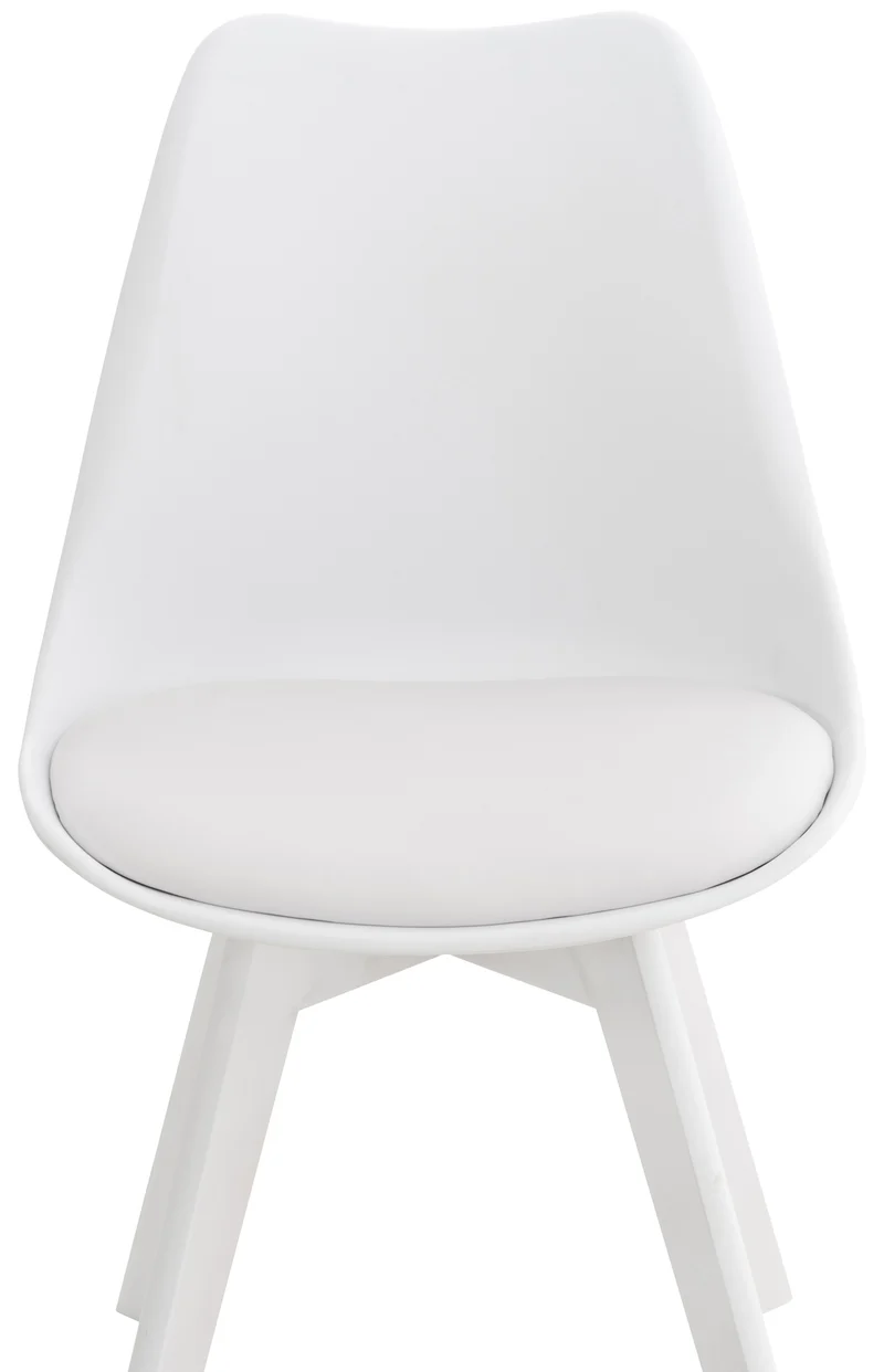 Lot de 4 chaises de salle à manger cuisine design moderne synthétique blanc 10_0001383
