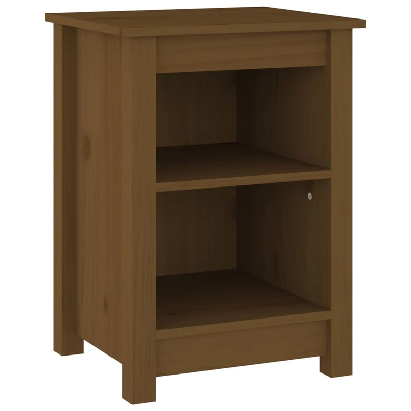 Lot de 2 tables de chevet avec compartiment ouvert 40 x 35 x 55 cm bois pin marron miel DEC035449