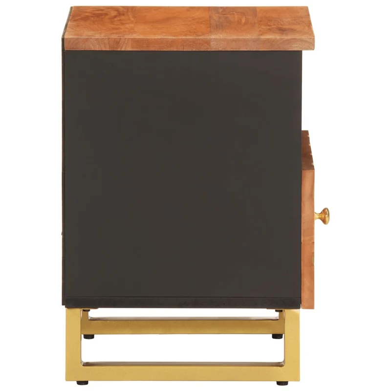 Lot de 2 tables de chevet 40 x 33 x 46 cm bois de manguier MDF et fer DEC035443