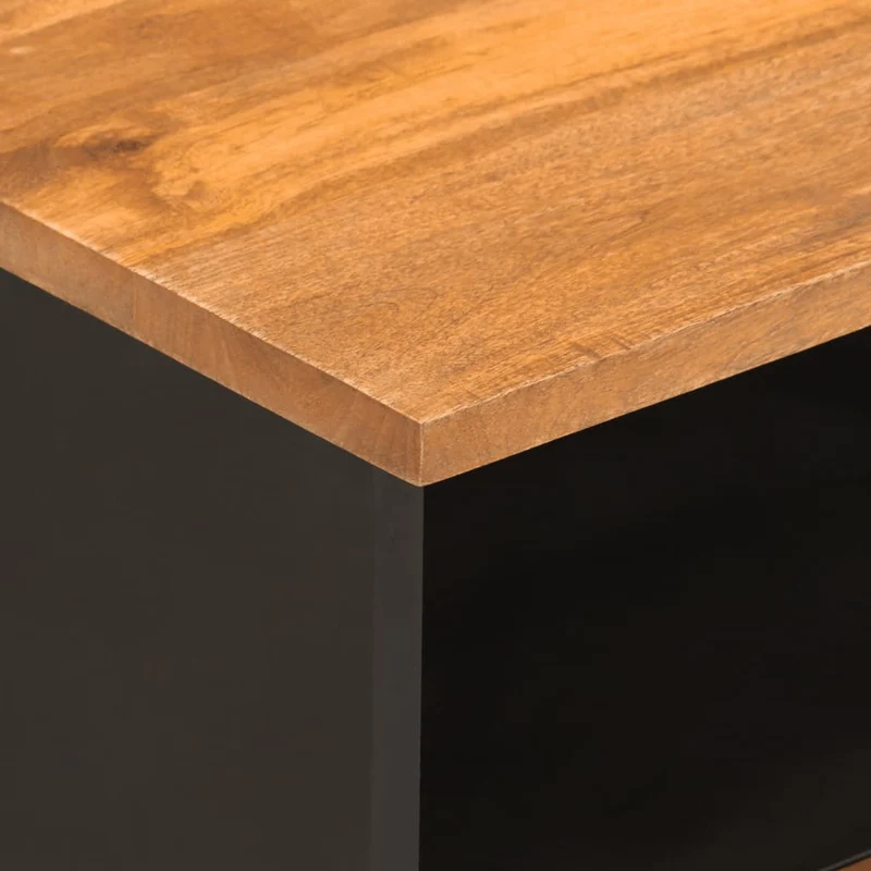 Lot de 2 tables de chevet 40 x 33 x 46 cm bois de manguier MDF et fer DEC035443
