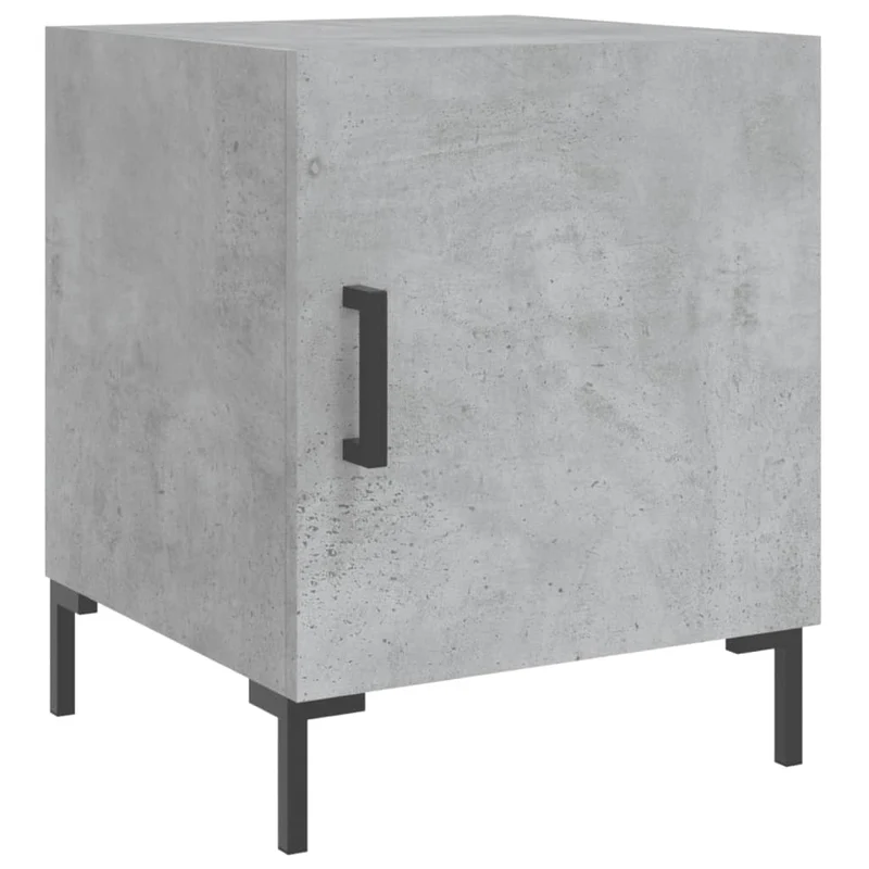 Lot de 2 tables de chevet avec compartiment avec porte 40 x 40 x 50 cm bois d’ingénierie gris DEC035396