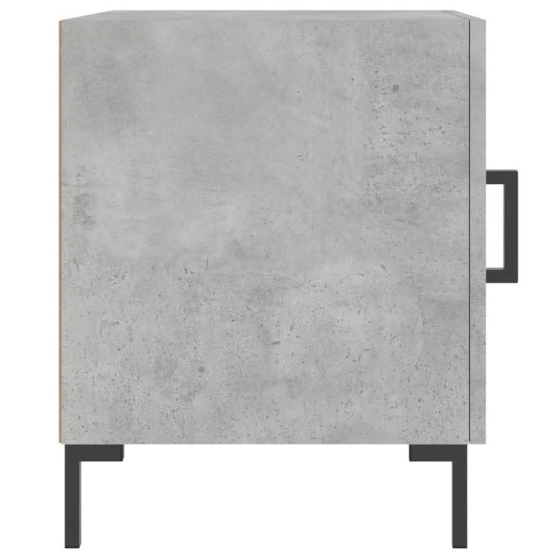 Lot de 2 tables de chevet avec compartiment avec porte 40 x 40 x 50 cm bois d’ingénierie gris DEC035396