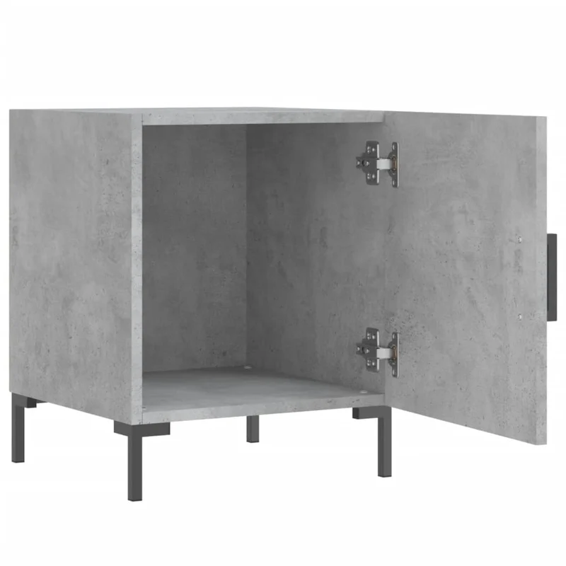 Lot de 2 tables de chevet avec compartiment avec porte 40 x 40 x 50 cm bois d’ingénierie gris DEC035396