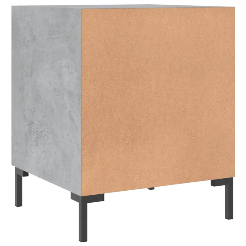 Lot de 2 tables de chevet avec compartiment avec porte 40 x 40 x 50 cm bois d’ingénierie gris DEC035396